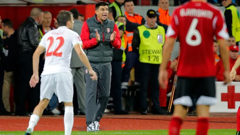 Radovan Ćurčić tokom meča u Albaniji (Star sport))